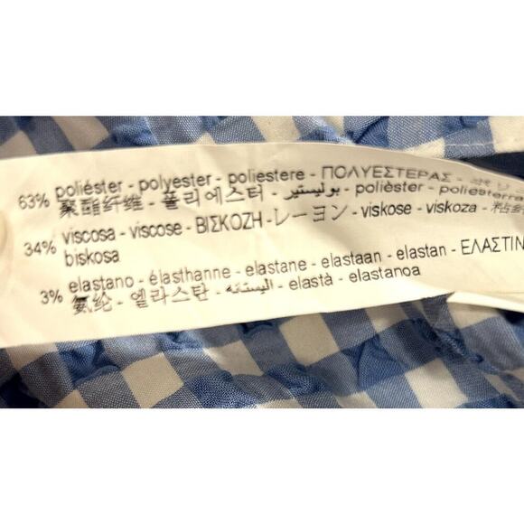 Zara Blue and White Gingham Midi Skirt, XS - Picture 5 of 5